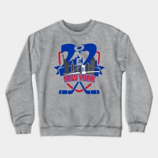 212 New York Hockey Blue/Red Crewneck Sweatshirt
